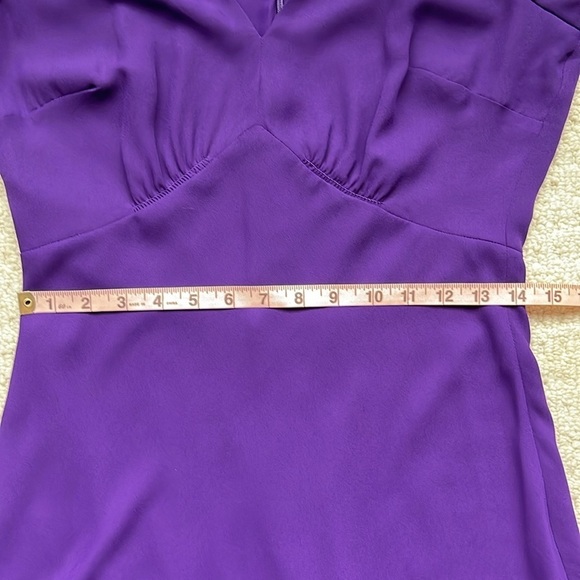 SOLD Ralph Lauren NWT Flutter-Sleeve V-Neck Empire-Waist Dress in Purple Size 6 - Picture 12 of 14